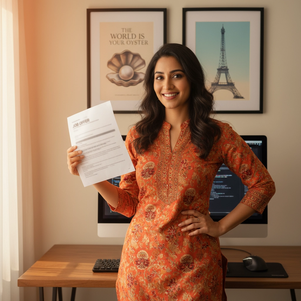 Professional holding job offer - Open yourself to opportunities